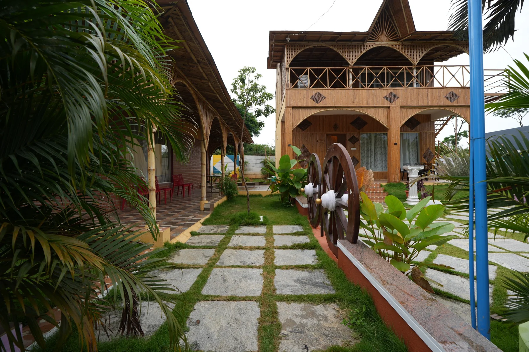 Bamboo building and garden
